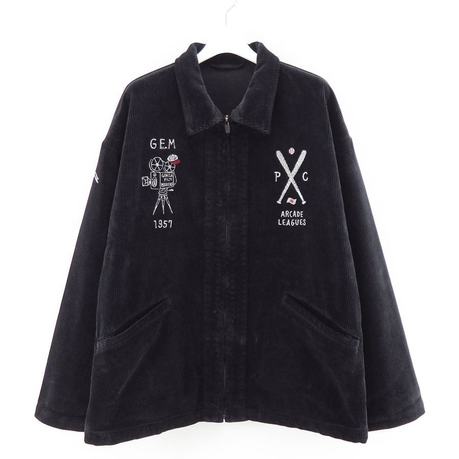 【Porter Classic/ポータークラシック】<br>CORDUROY ZIP JACKET EMBROIDERY (SANDLOT) <br>PC-018-3524