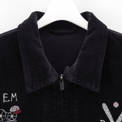 【Porter Classic/ポータークラシック】<br>CORDUROY ZIP JACKET EMBROIDERY (SANDLOT) <br>PC-018-3524