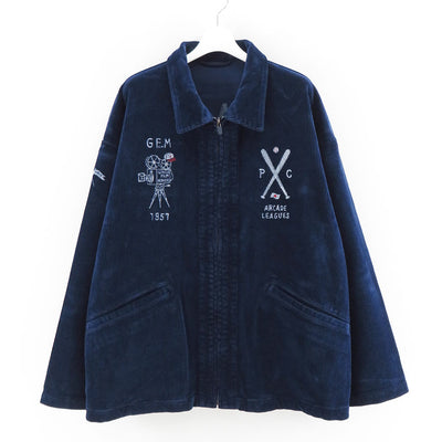 【Porter Classic/ポータークラシック】<br>CORDUROY ZIP JACKET EMBROIDERY (SANDLOT) <br>PC-018-3524