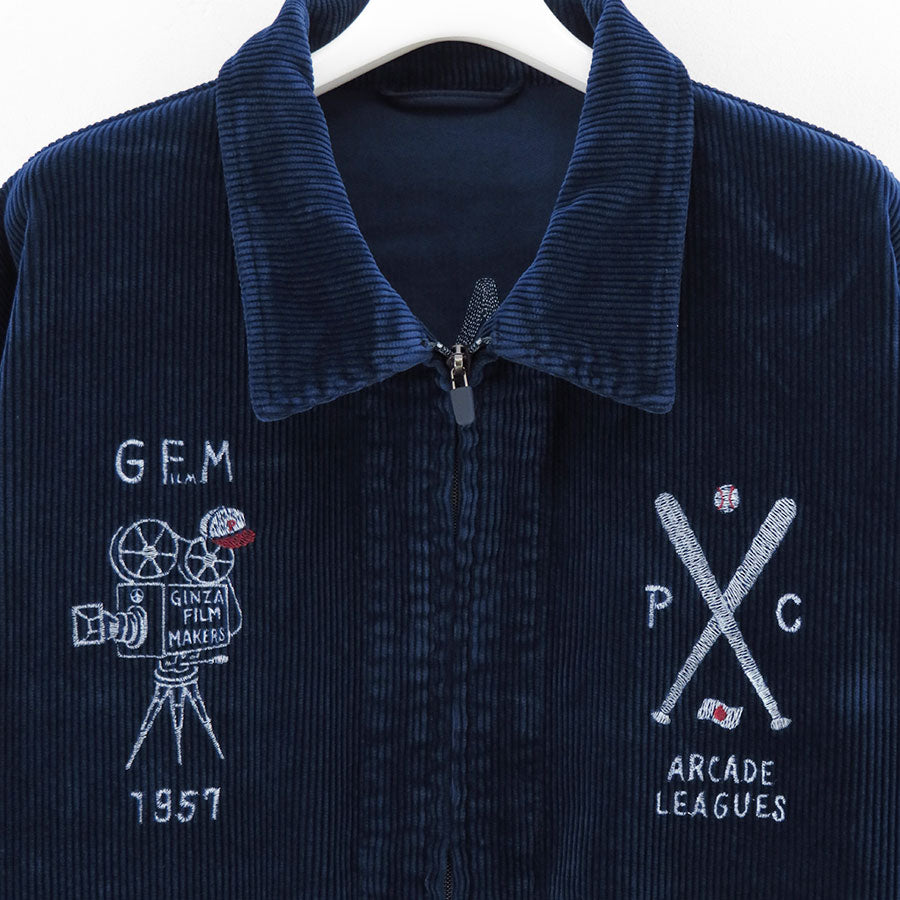 【Porter Classic/ポータークラシック】<br>CORDUROY ZIP JACKET EMBROIDERY (SANDLOT) <br>PC-018-3524