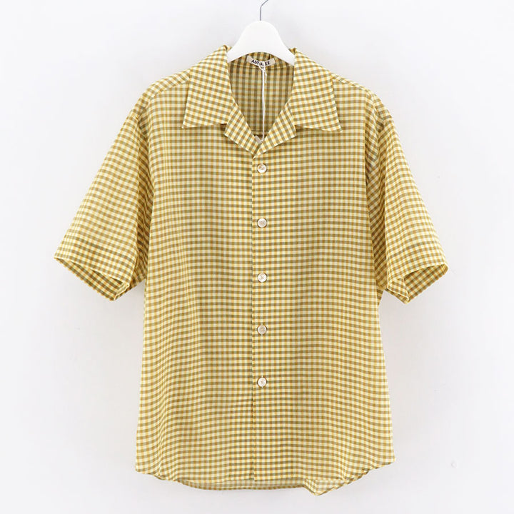 AURALEE/オーラリー】AIRY LIGHT COTTON CHECK HALF SLEEVED SHIRT