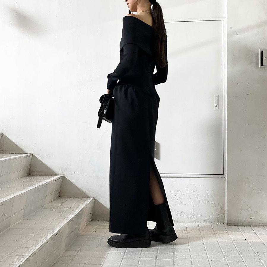 【FETICO/フェティコ】 <br>JERSEY OFF SHOULDER DRESS <br>FTC244-0805