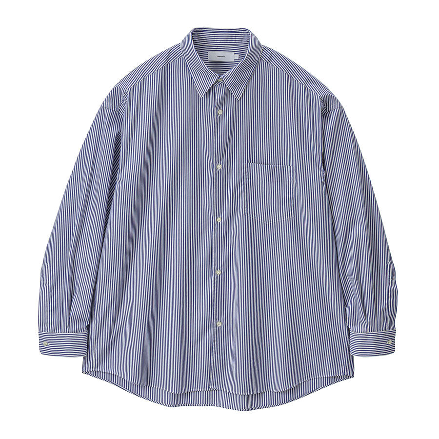 【Graphpaper/グラフペーパー】<br>Broad Stripe L/S Oversized Regular Collar Shirt <br>GM254-50022STB