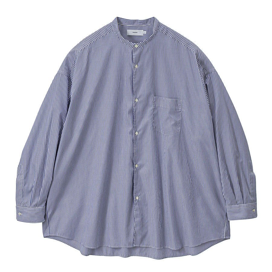 【Graphpaper/グラフペーパー】<br>Broad Stripe L/S Oversized Band Collar Shirt <br>GM254-50023STB