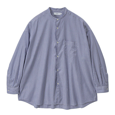 【Graphpaper/グラフペーパー】<br>Broad Stripe L/S Oversized Band Collar Shirt <br>GM254-50023STB