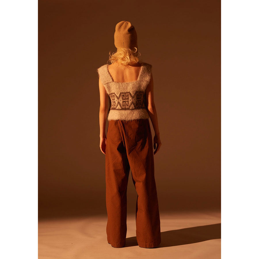 【INSCRIRE/アンスクリア】<br>Cowichan No Sleeve Sweater <br>I23AW-K12