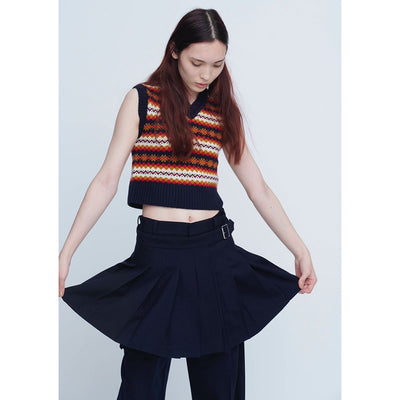 【INSCRIRE/アンスクリア】<br>Fairisle Tight Fit V Neck Vest <br>I24AW-K8