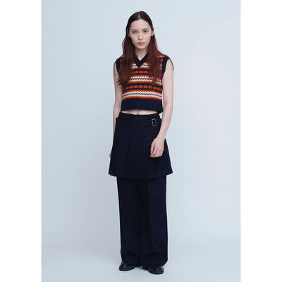 【INSCRIRE/アンスクリア】<br>Fairisle Tight Fit V Neck Vest <br>I24AW-K8