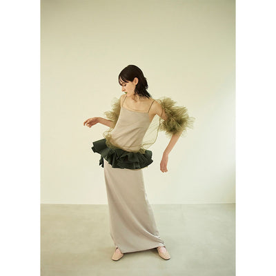 【MARGE/マージ】<br>Suede ruffle scarf <br>1006-0108-258