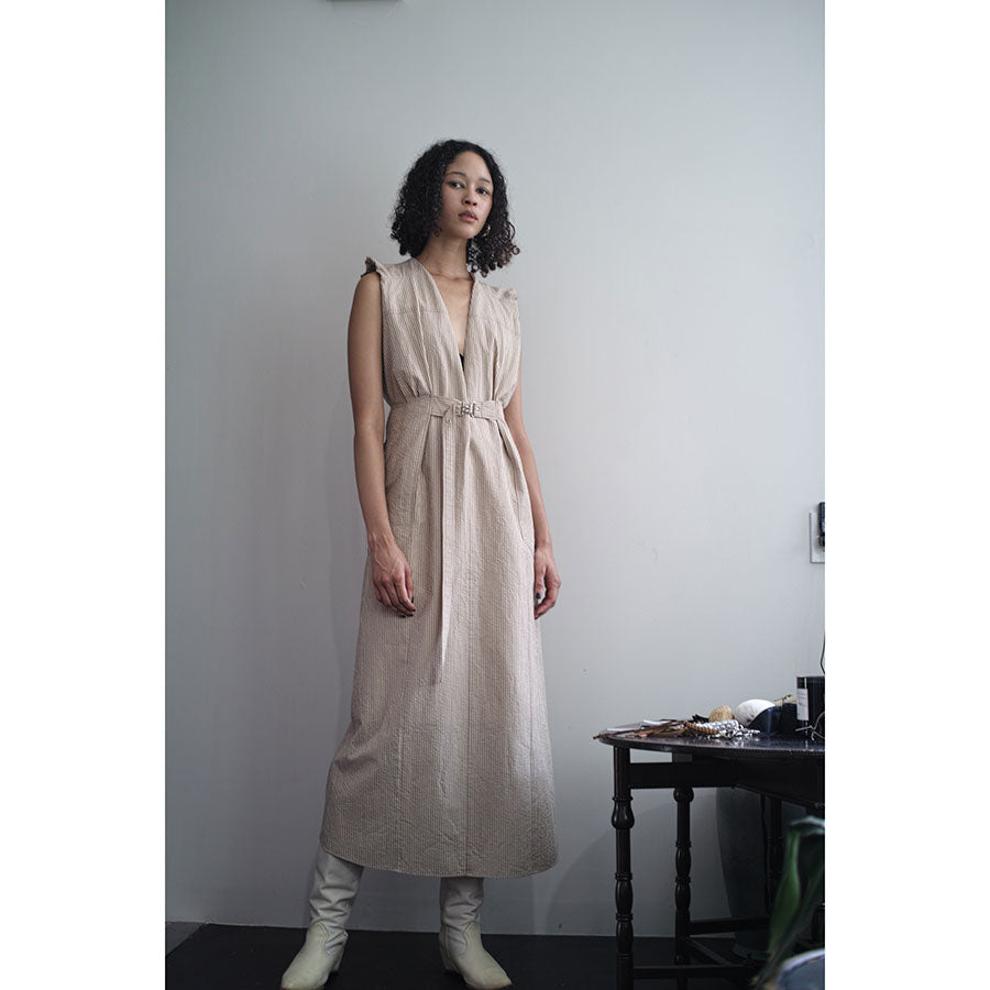 【PHOTOCOPIEU/フォトコピュー】<br>BELTED LONG DRESS (AALTO) <br>241ALT