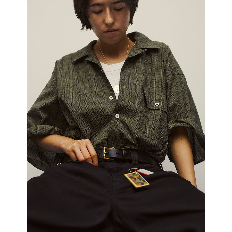 【SEDAN ALL-PURPOSE/セダンオールパーパス】<br>Dobby Plaid Open Collar S/S Shirt <br>SD25S-SH05