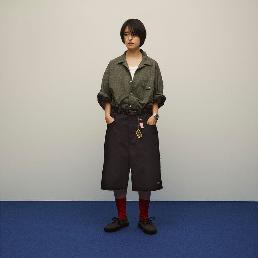 【SEDAN ALL-PURPOSE/セダンオールパーパス】<br>Dobby Plaid Open Collar S/S Shirt <br>SD25S-SH05