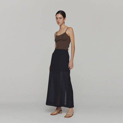 【AMOMENTO/アモーメント】<br>SHEER MAXI LONG SKIRT <br>AM24SSW05SK