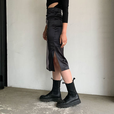 【JOHN/ジョン】Black Sculpture Print Midi Skirt <br>JNSK211015