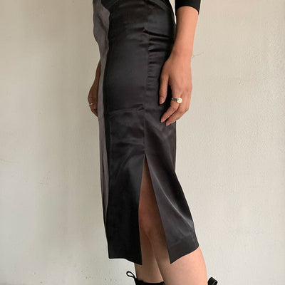 【JOHN/ジョン】Black Sculpture Print Midi Skirt <br>JNSK211015