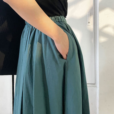 【ATON/エイトン】MICRO COTTON SATIN GATHERED SKIRT <br>SKAGSM0402