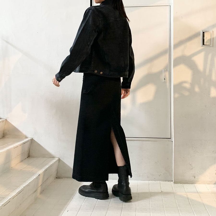 IIROT ブラック ロングスカート IIROT ブラック ロングスカート SKIRT– IIROT