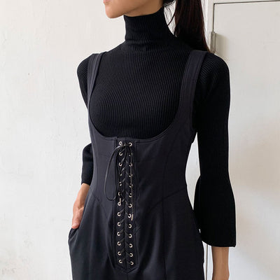 【CFCL/シーエフシーエル】<br>CUPRO RIB LONG BELL SLEEVE TOP <br>CF006KN055