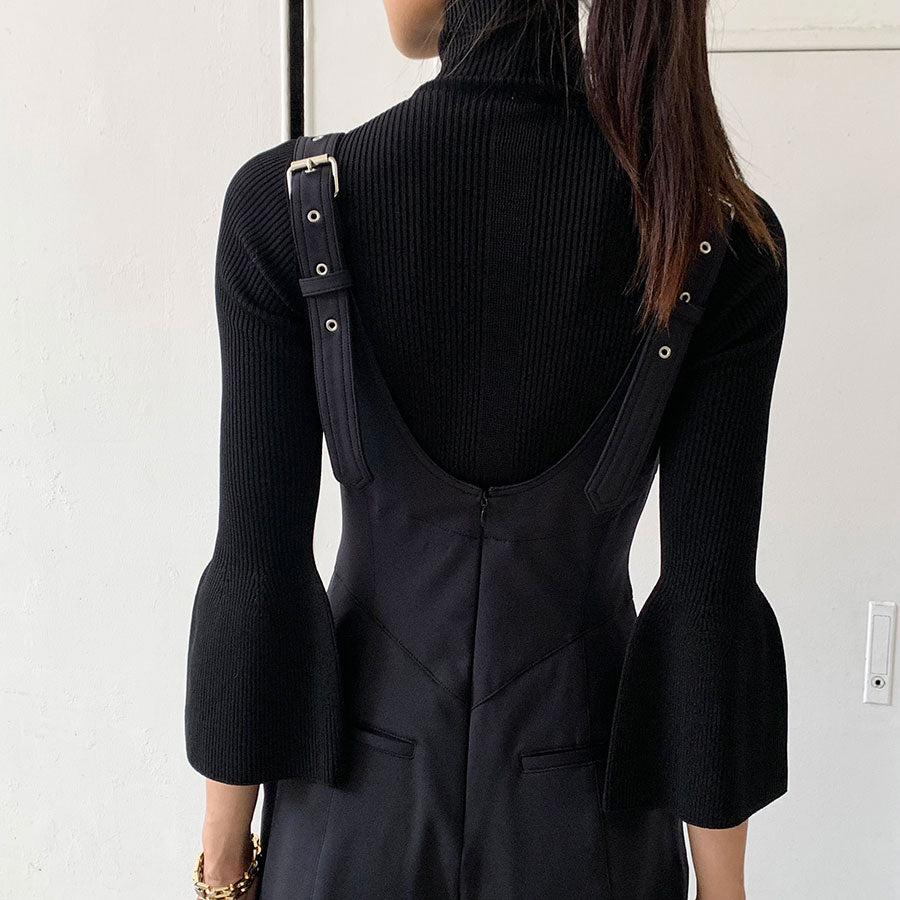 【CFCL/シーエフシーエル】<br>CUPRO RIB LONG BELL SLEEVE TOP <br>CF006KN055