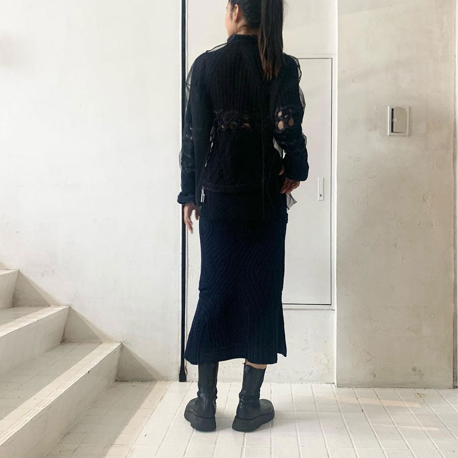 【MARGE/マージ】<br>Tulle boat neck p/o <br>1003-0102-062