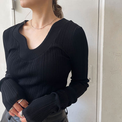 【KANAKO SAKAI/カナコサカイ】<br>RIBBED-KNIT TOP <br>KS2302082