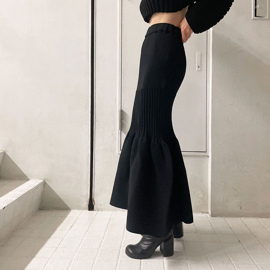 【CFCL/シーエフシーエル】<br>FLUTED MERMAID SKIRT <br>CF006KG015
