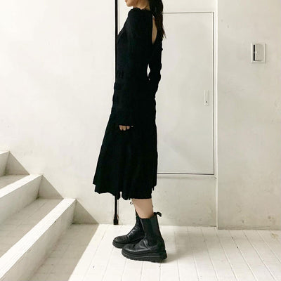 【FETICO/フェティコ】STRIPE KNIT MIDI DRESS <br>FTC234-0709