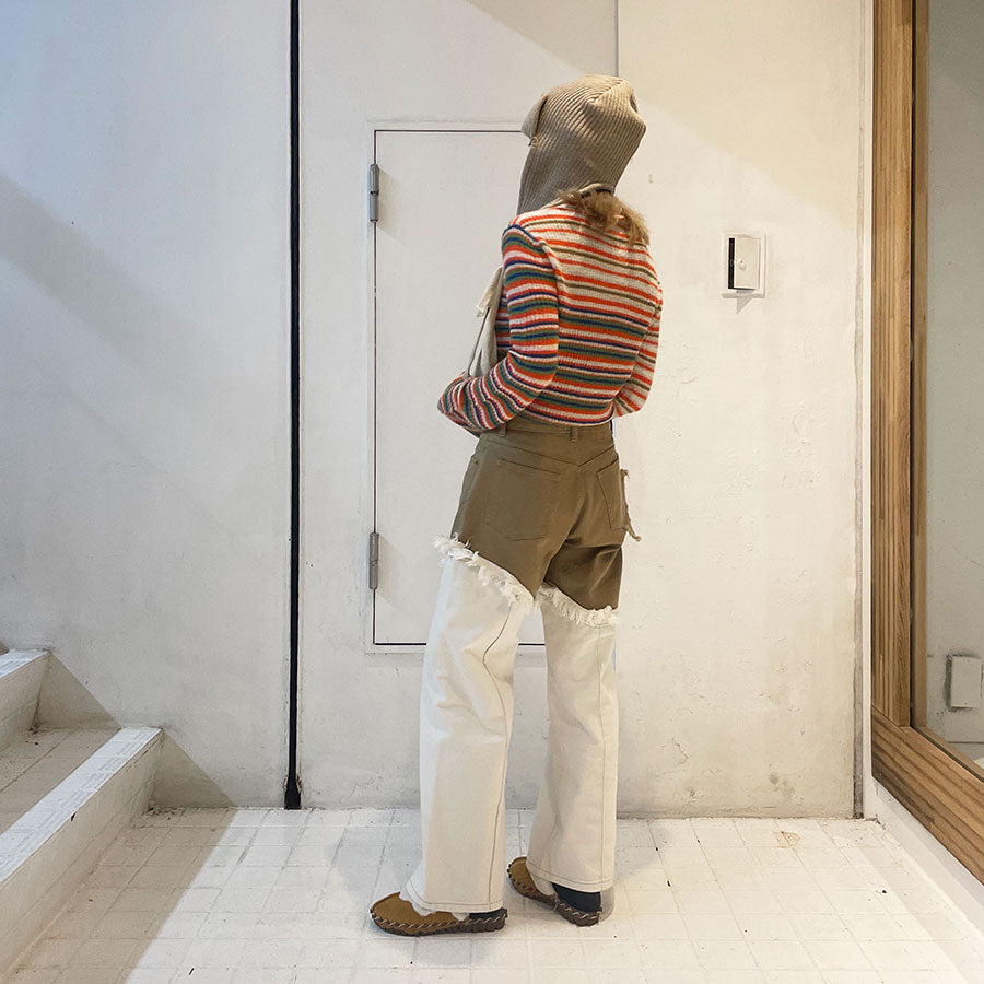 【kotohayokozawa/コトハヨコザワ】<br>FRINGE DENIM PANTS <br>KT23A-PT01