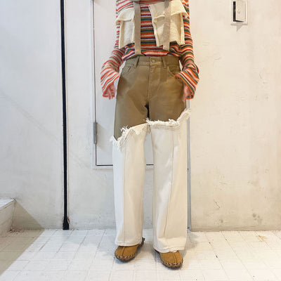 【kotohayokozawa/コトハヨコザワ】<br>FRINGE DENIM PANTS <br>KT23A-PT01