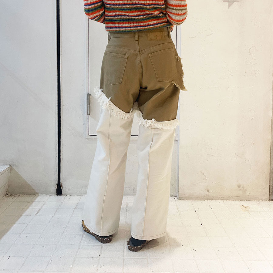 【kotohayokozawa/コトハヨコザワ】<br>FRINGE DENIM PANTS <br>KT23A-PT01