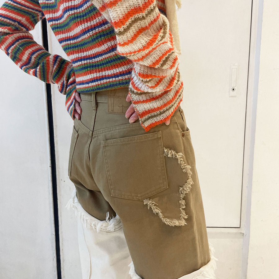 【kotohayokozawa/コトハヨコザワ】<br>FRINGE DENIM PANTS <br>KT23A-PT01