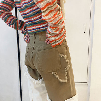 【kotohayokozawa/コトハヨコザワ】<br>FRINGE DENIM PANTS <br>KT23A-PT01