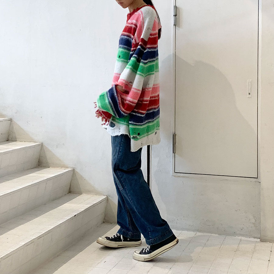 【doublet/ダブレット】<br>STRIPE OVERSIZE PULLOVER <br/>23AW54KN133