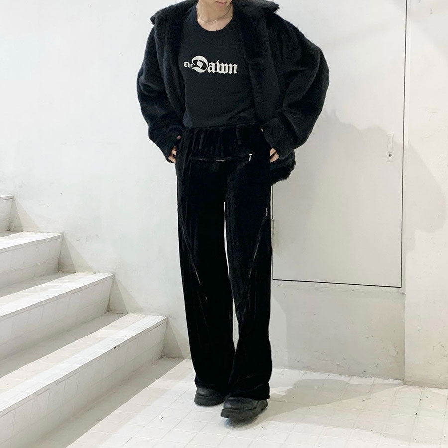 【M A S U/エムエーエスユー】<br>VELVET ZIPPER EASY PANTS <br>MFFW-PT0723
