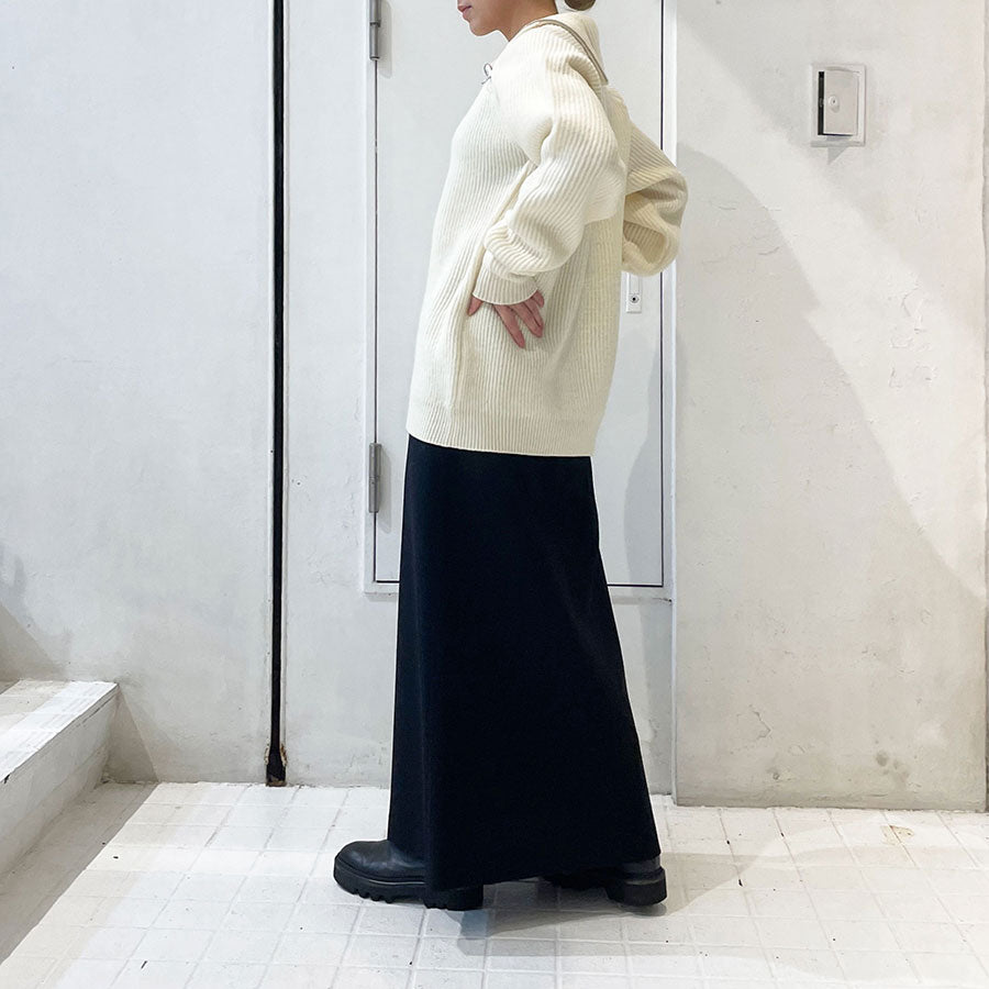 【AURALEE/オーラリー】<br>MILLED FRENCH MERINO RIB KNIT ZIP P/O <br>A23AP05MR