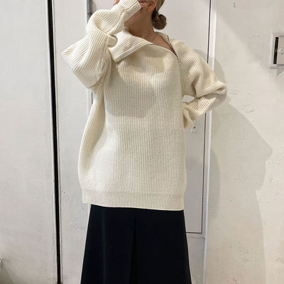 【AURALEE/オーラリー】<br>MILLED FRENCH MERINO RIB KNIT ZIP P/O <br>A23AP05MR