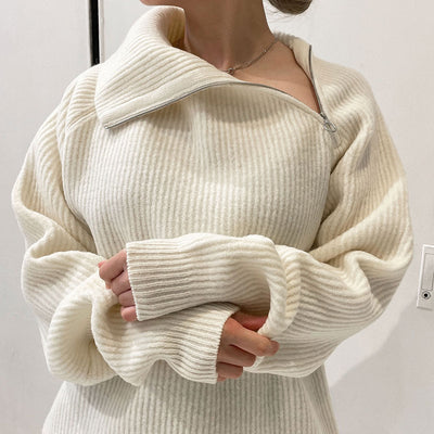 【AURALEE/オーラリー】<br>MILLED FRENCH MERINO RIB KNIT ZIP P/O <br>A23AP05MR