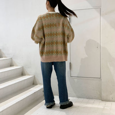 【DAIRIKU/ダイリク】<br>Mohair Border Cardigan <br>23AWK-2