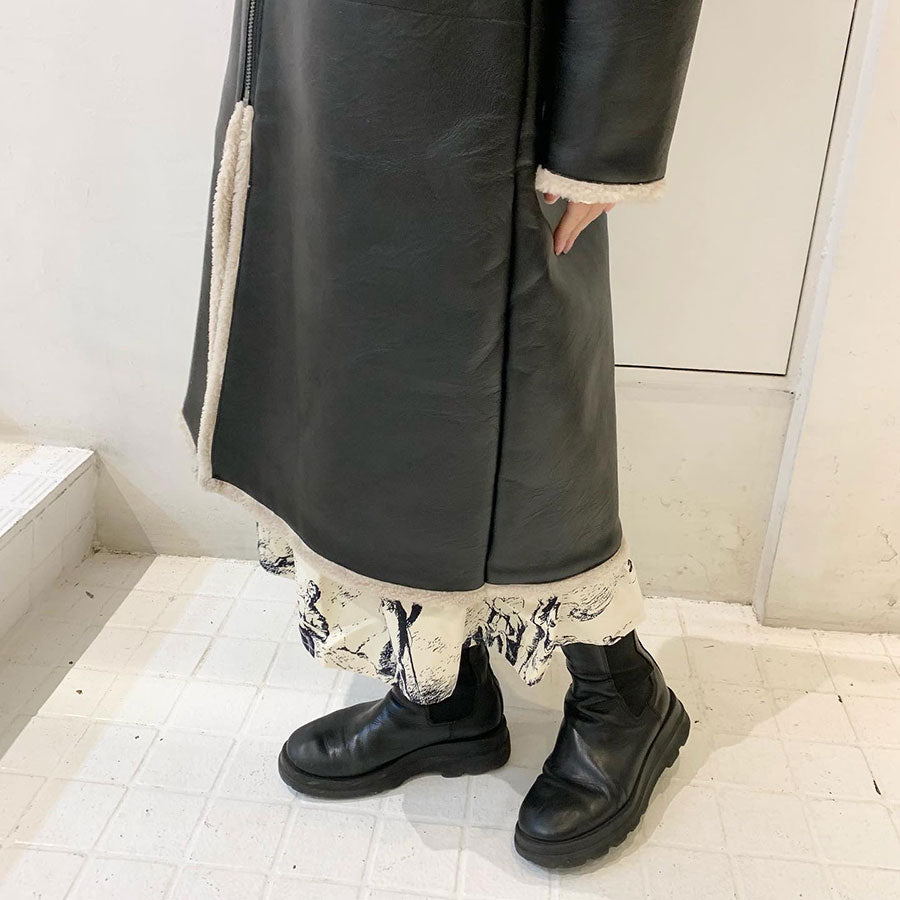 【JOHN/ジョン】<br>Faux Shearling Long Coat <br>JNJK2220138