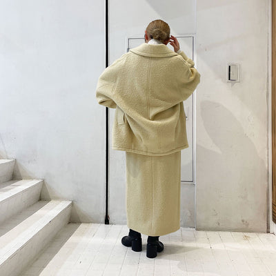 【AURALEE/オーラリー】<br>BRUSHED ALPACA WOOL MELTON SKIRT <br>A23AS05AS