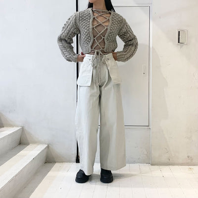 【ERIKOKATORI/エリコカトリ】<br>lace up hand knit <br>EK7-5-2