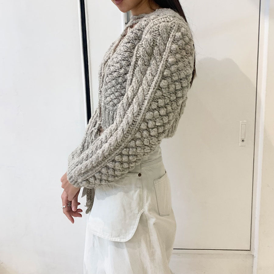 【ERIKOKATORI/エリコカトリ】<br>lace up hand knit <br>EK7-5-2