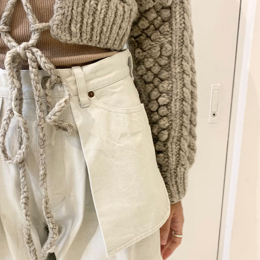 【ERIKOKATORI/エリコカトリ】<br>lace up hand knit <br>EK7-5-2