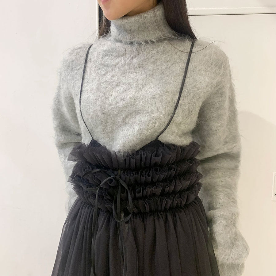 RYU KAGA/リュウ カガ】Commerbund tulle skirt 83RS03Fの通販 