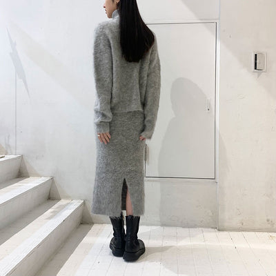 【ERIKOKATORI/エリコカトリ】<br>kid mohair turtle neck knit <br>EK7-6-1