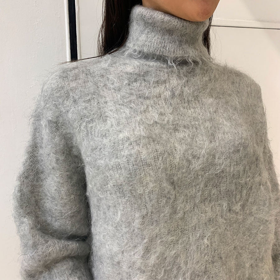 【ERIKOKATORI/エリコカトリ】<br>kid mohair turtle neck knit <br>EK7-6-1