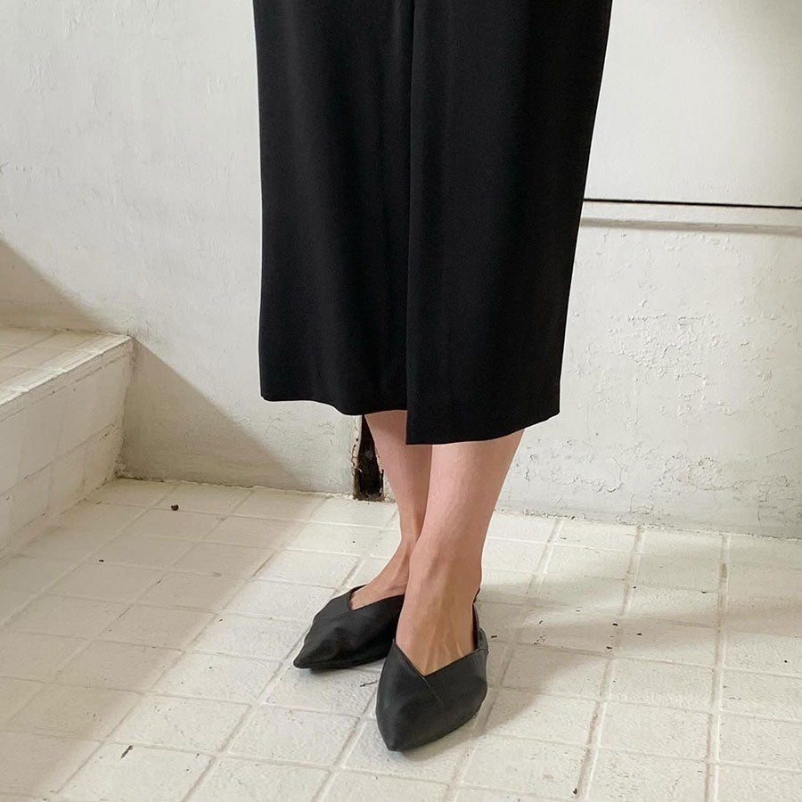 【Mame Kurogouchi/マメ】<br>Back Satin Crepe Georgette Embroidered Cuffs I-Line Dress <br>MM24SS-DR082