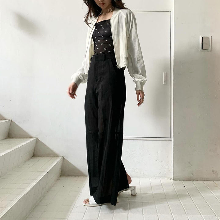 KANAKO SAKAI/カナコサカイ】SHEER WIDE TROUSERS KS2401061の通販
