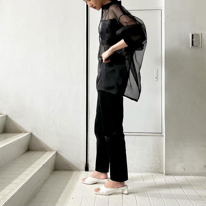 国産品 FUMIKA UCHIDA/フミカウチダ】ORGANZA OVER SHIRT T-SH001の通販 トップス