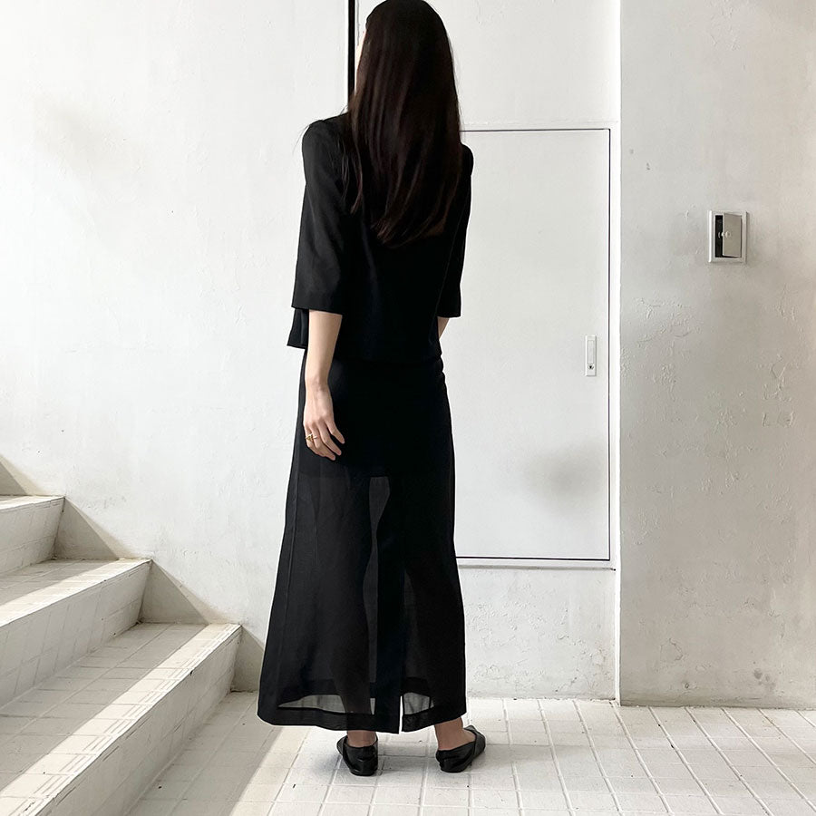 【AMOMENTO/アモーメント】<br>SHEER MAXI LONG SKIRT <br>AM24SSW05SK